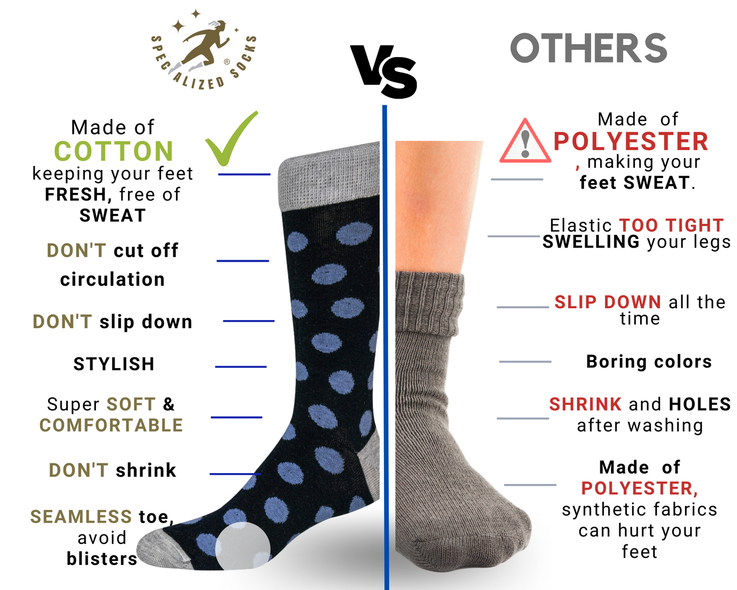 Diabetic socks for men, premium cotton, super soft Blue Parern XL
