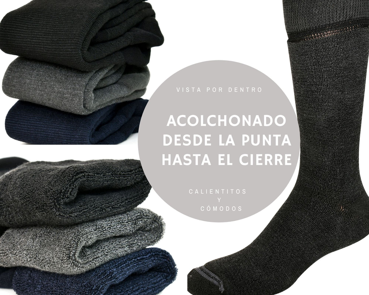 Calcetines Térmicos Hombre/Mujer aptos para diabéticos, suaves, cálidos y acolchonados