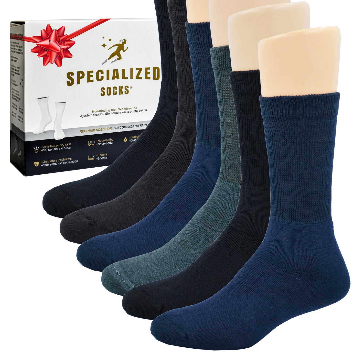 Calcetines para Hombre/Mujer aptos para diabéticos, Planta Afelpada