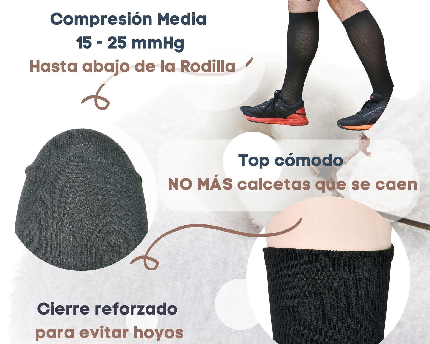 Medias de compresión Hombre 15-20 mmhg