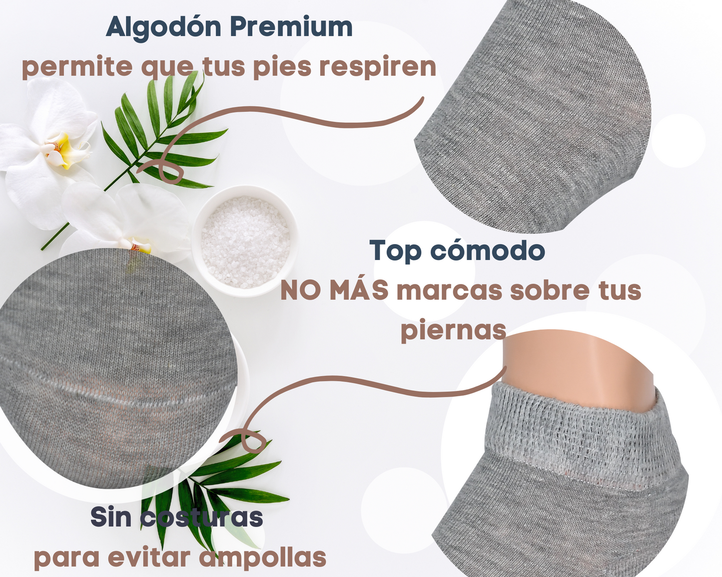 Tines Cortos para Mujer, aptos para diabéticos, Suaves, Cómodos