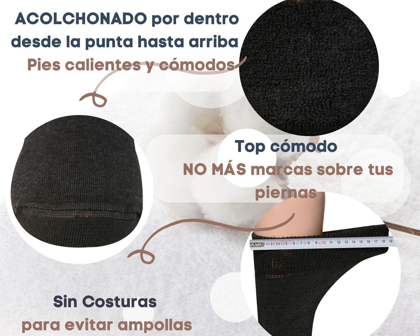 Calcetines Térmicos Hombre/Mujer aptos para diabéticos, suaves, cálidos y acolchonados