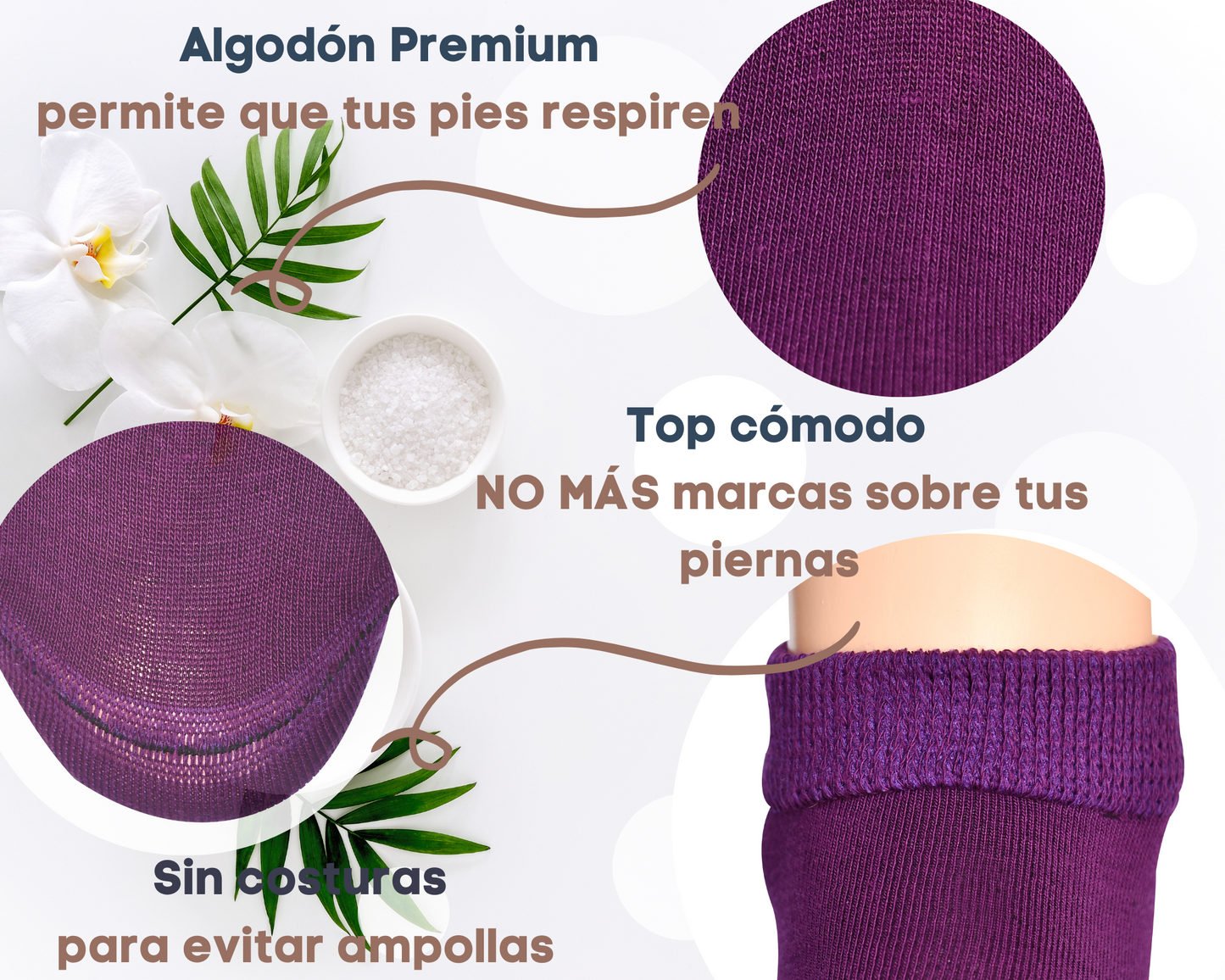 Tines Cortos para Mujer, aptos para diabéticos, Suaves, Cómodos