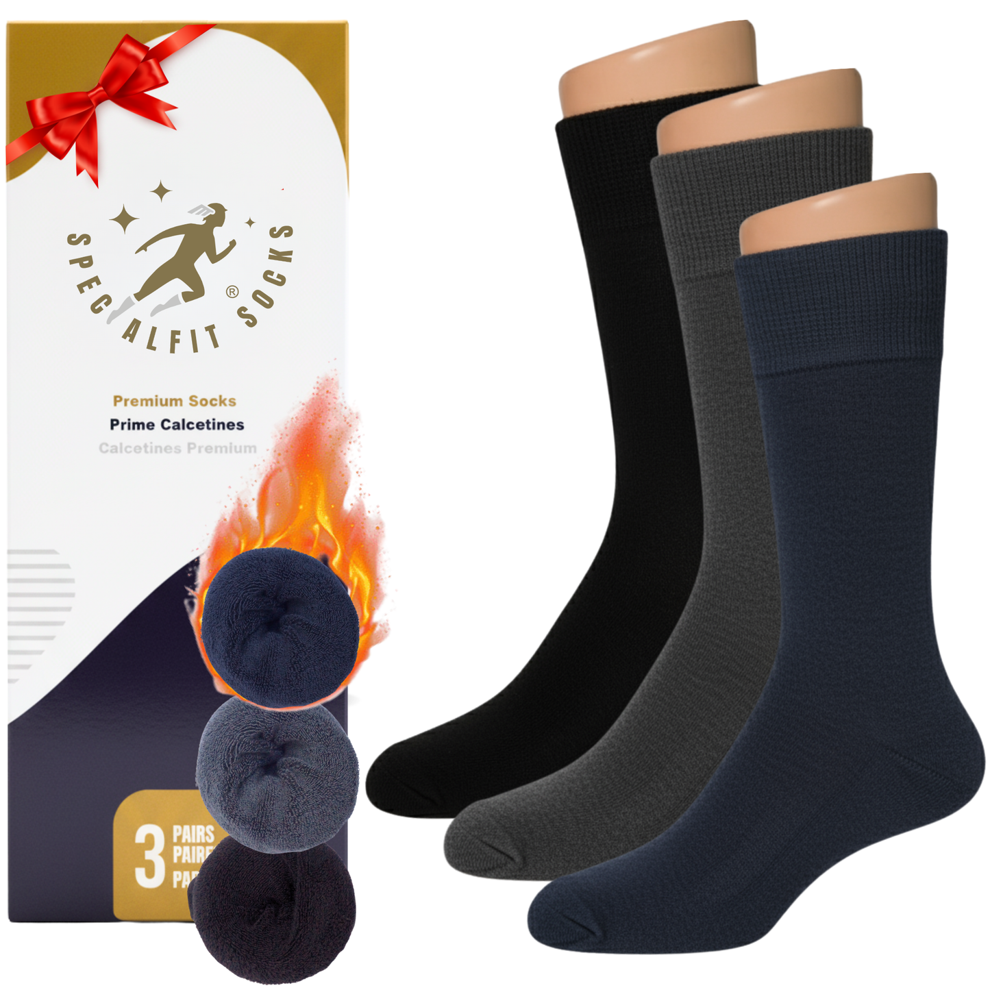Men's/Women's Thermal Socks suitable for diabetics, soft, warm and padded