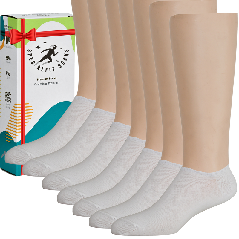 Calcetines taloneros invisibles blancos de algodón premium