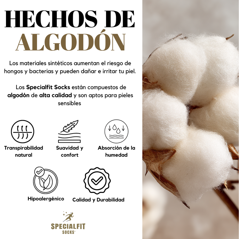 Algodón premium utilizado en calcetines de vestir Specialfit Socks
