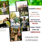 Detalle de la compresión baja en mangas negras de protección solar
