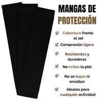 Mangas de compresión baja negras vista del brazo