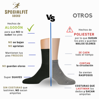 Calcetines deportivos negro y surtido vista comparativa