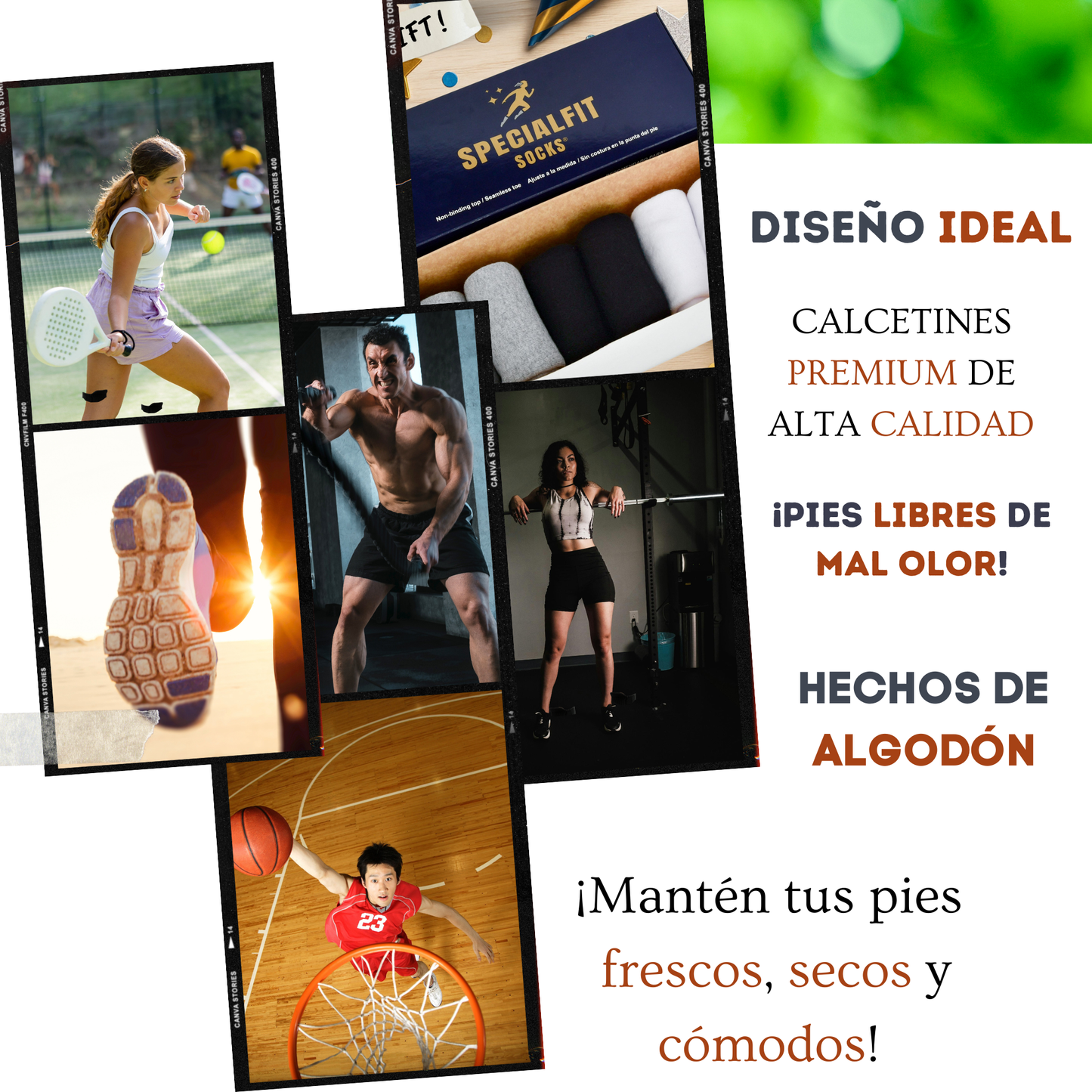 Calcetines Deportivos Planta Acolchada Blanco