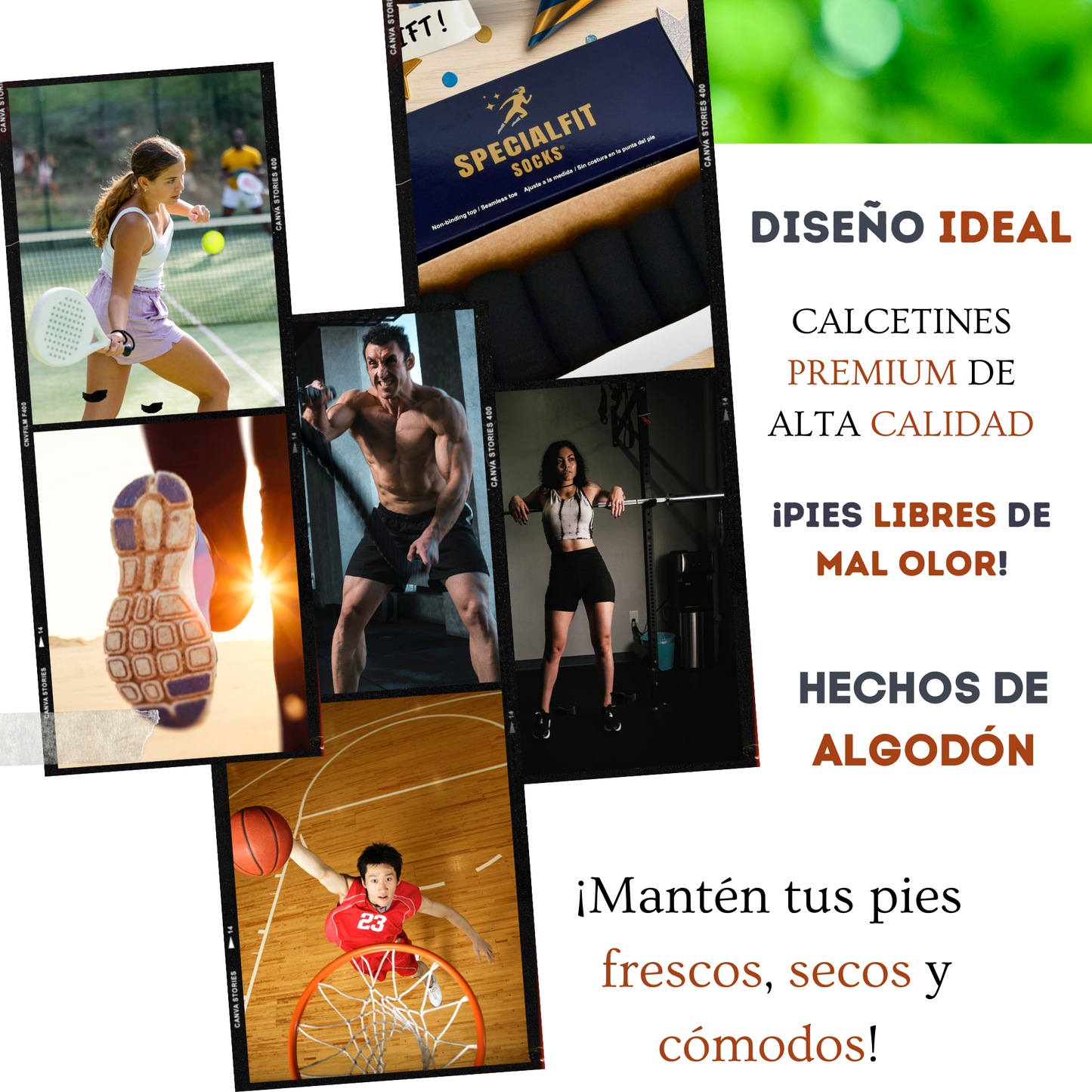 Calcetines Deportivos Planta Acolchada Negro