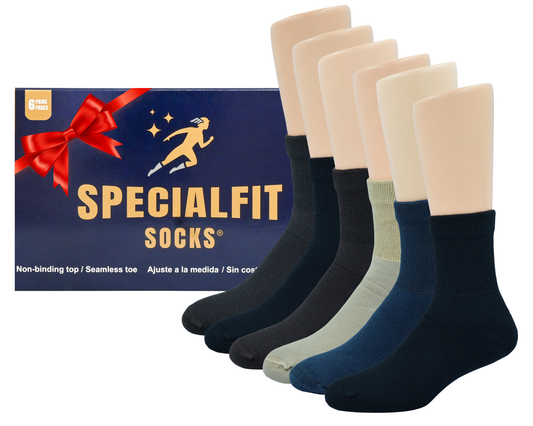 Men's Premium Diabetic Short Socks Soft Cushion Extra Comfortable 6 Pairs