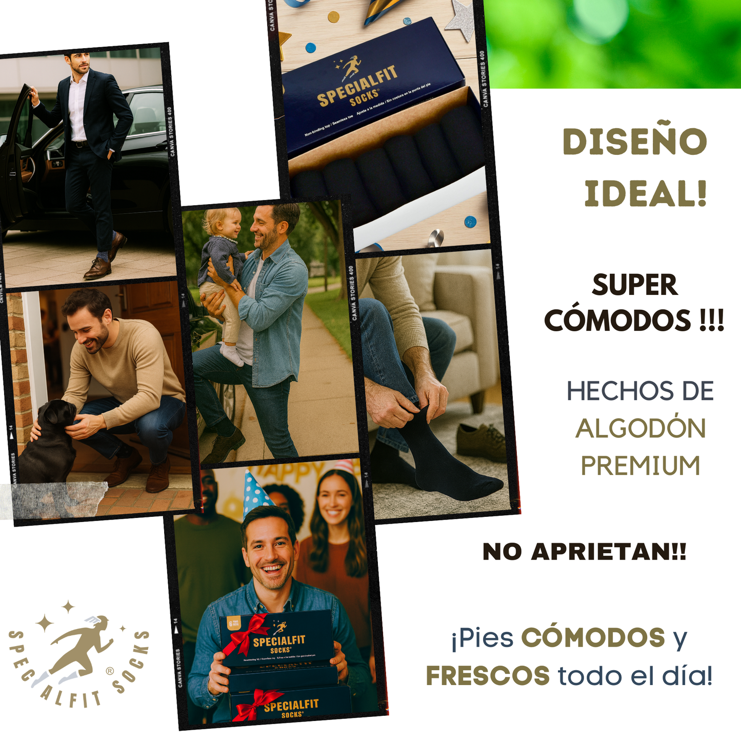 Diabético Tobillero Negro - No se bajan