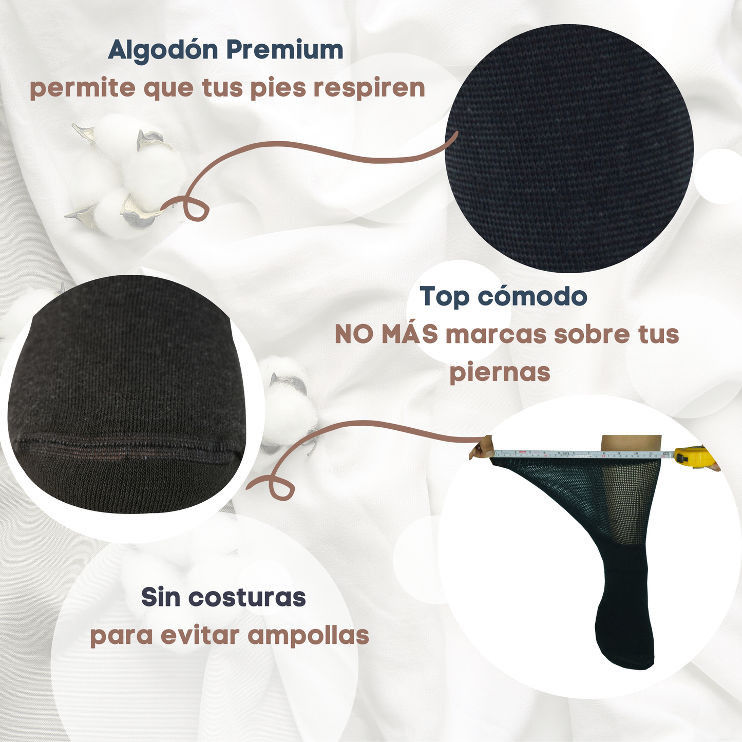 Diabético Media Pantorrilla Negro