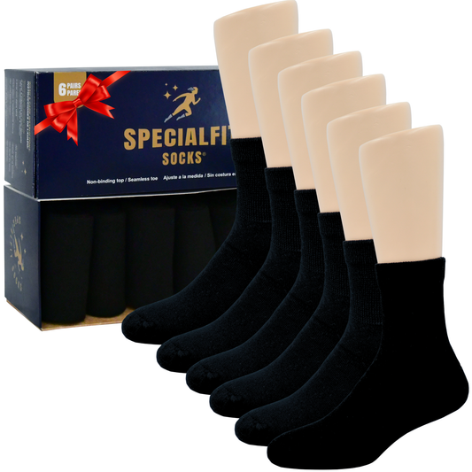 Men's Premium Diabetic Short Socks Soft Cushion Extra Comfortable 6 Pairs