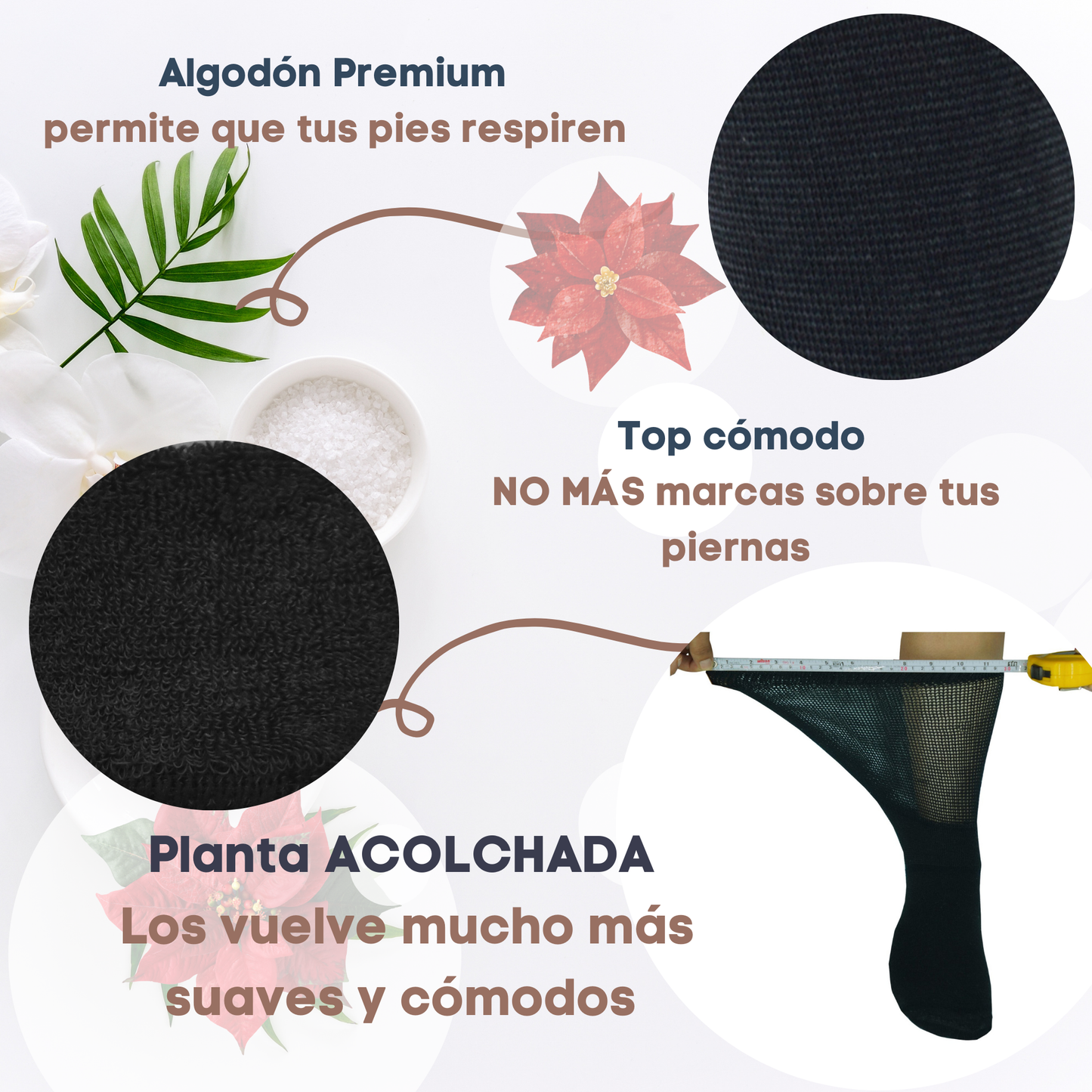 Socks for Men/Women suitable for diabetics, Plush Plant