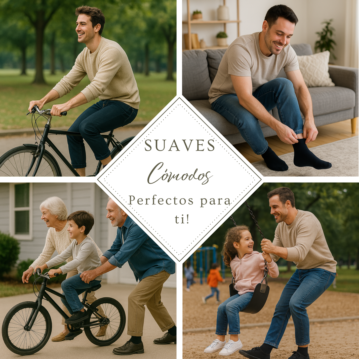 Diabético Tobillero Negro - No se bajan