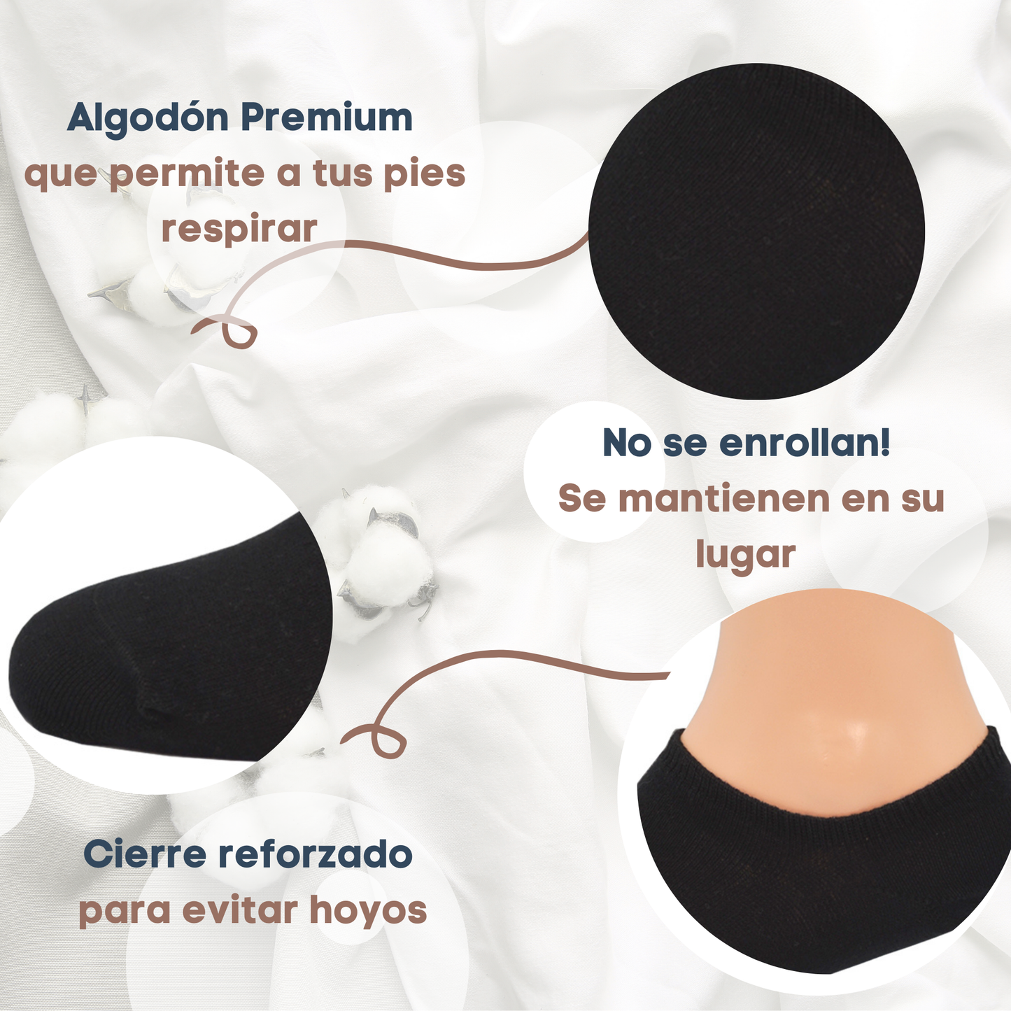 Tines Invisibles antideslizantes Negro