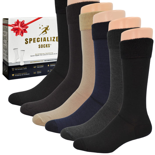 Calcetines para Hombre aptos para diabéticos. Calidad Premium, Suaves y Cómodos